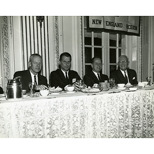 Four men seated at the head table at the "BCA Board Members Conference, Nov 1968"