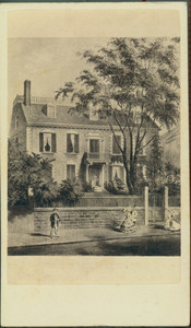 Carte-de-visite illustration of the Hancock House, ca. 1862