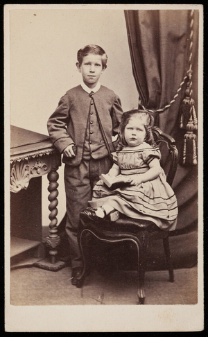 Studio portrait of unnamed children, Boston, Mass., undated