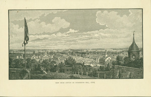 Frontispiece from the book, Memorial History of Boston, "View from Cotton or Pemberton Hill, 1816"