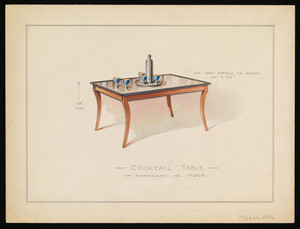 "Cocktail Table of Mahogany or Maple"