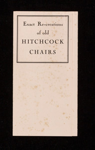 Exact re-creations of old Hitchcock Chairs, Paine Furniture Company, 81 Arlington Street, Boston, Mass.