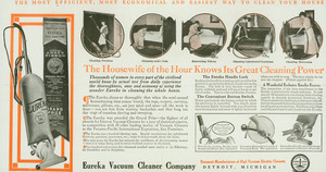 Advertisement for Eureka Vacuum, Eureka Vacuum Cleaner Company, Detroit, Michigan, undated