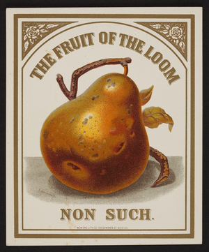 Trade card for The Fruit of the Loom, New Eng. Lith. Co., 109 Summer Street, Boston, Mass., undated