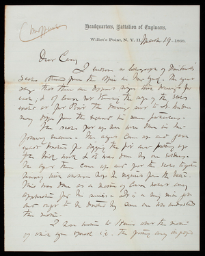Henry L. Abbot to Thomas Lincoln Casey, March 19, 1868