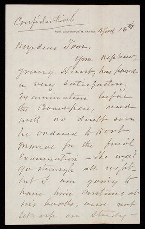 A. D. McCook to Thomas Lincoln Casey, April 16, 1890