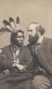 Chippewa man and unidentified man, possibly photographer, Charles D. Fredricks, in Washington, D.C.