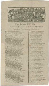 Two favorite Songs made on the Evacuation of the Town of Boston by the British Troops, on the 17th of March 1776