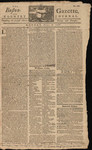 The Boston-Gazette, and Country Journal, 18 April 1768