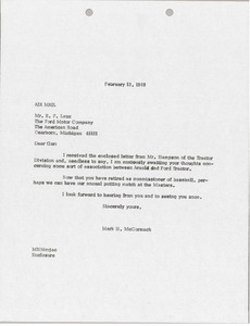 Letter from Mark H. McCormack to E. F. Laux