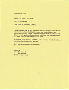 Memorandum from Mark H. McCormack to Richard E. Moore