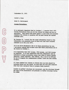 Memorandum from Mark H. McCormack to David A. Rees