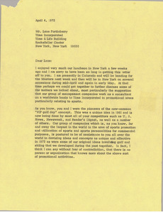 Letter from Mark H. McCormack to Lane Fortinberry