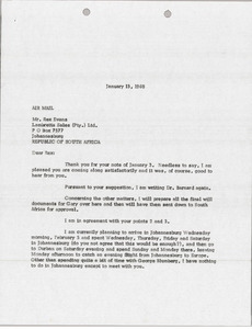 Letter from Mark H. McCormack to Rex Evans