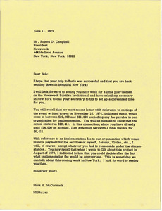 Letter from Mark H. McCormack to Robert D. Campbell