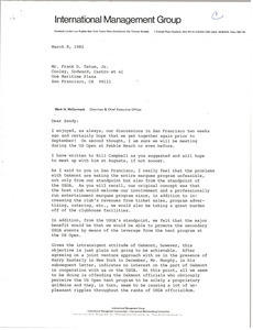 Letter from Mark H. McCormack to Frank D. Tatum