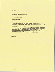 Memorandum from Mark H. McCormack to Richard E. Moore