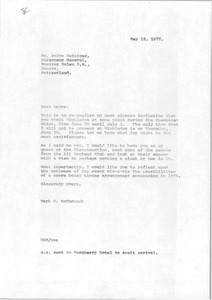 Letter from Mark H. McCormack to Andre J. Heiniger