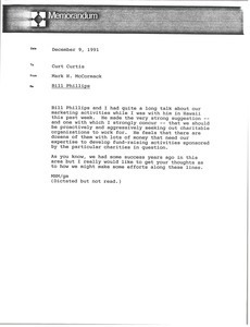 Memorandum from Mark H. McCormack to Curt Curtis