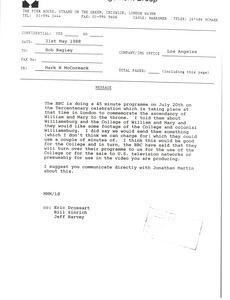 Fax from Mark H. McCormack to Bob Bagley