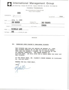 Fax from Michelle Lane to Jan Warren