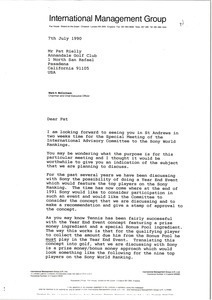 Letter from Mark H. McCormack to Pat Reilly