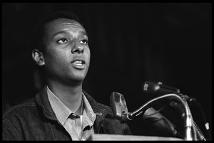 Stokely Carmichael speaking at the Youth, Non-Violence, and Social Change conference, Howard University