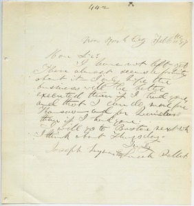 Letter from Sarah Pellet to Joseph Lyman