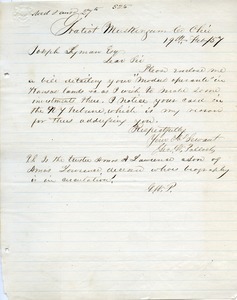 Letter from George W. Pollock to Joseph Lyman