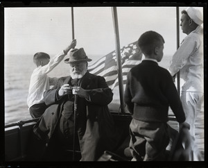 Clarence W. Barron aboard a yacht