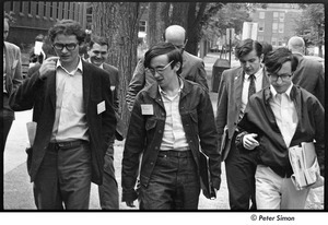 United States Student Press Association Congress: (l-r) Alex Jack, Raymond Mungo, Joe Pilati, and Ed Siegel walking outside