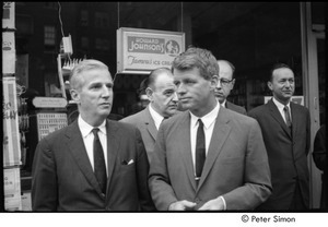 Robert F. Kennedy with a member of his campaign team