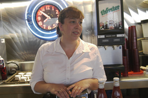 Whately Diner: waitress behind the counter