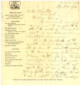 Letter from Maud Cuney-Hare to W. E. B. Du Bois