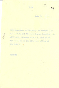 Circular letter from W. E. B. Du Bois