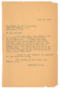 Letter from unidentified correspondent to Charles H. Houston