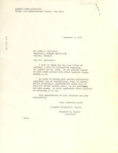 Letter from Raymond Rich Associates to Atlanta University