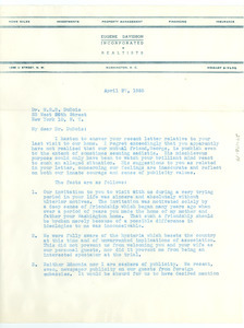 Letter from Eugene Davidson to W. E. B. Du Bois