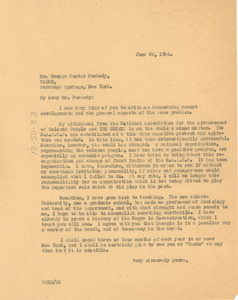 Letter from W. E. B. Du Bois to George Foster Peabody