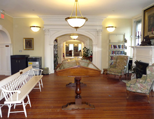 Lenox Library: interior looking over exhibit area through archways