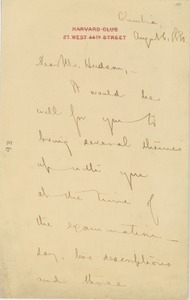Letter to Erasmus Darwin Hudson