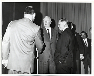 Mayor John F. Collins with Governor John A. Volpe and an unidentified man.