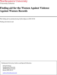 Finding aid for the Women Against Violence Against Women Records