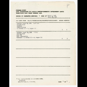 Agenda, summary and comments, minutes and attendance list for realtors and area #12 meetings in March 1964