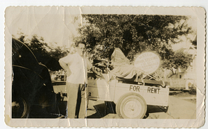 Tebert Mello posing with cart
