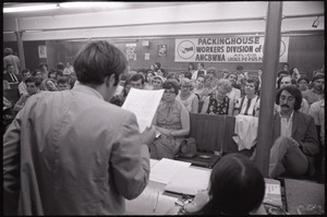 Student Mobilization Committee to End the War in Vietnam meeting against SDS violence: view of audience