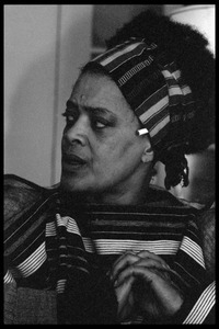 Toni Cade Bambara: portrait with hands clasped