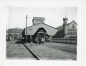 Shelter over tracks corner Canal and Causeway Streets