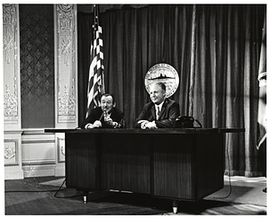 Mayor John F. Collins with Jack Bailey, host of Queen for a Day