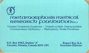 Lou Sullivan's Metamorphosis Membership Card (March 1986-March 1987)